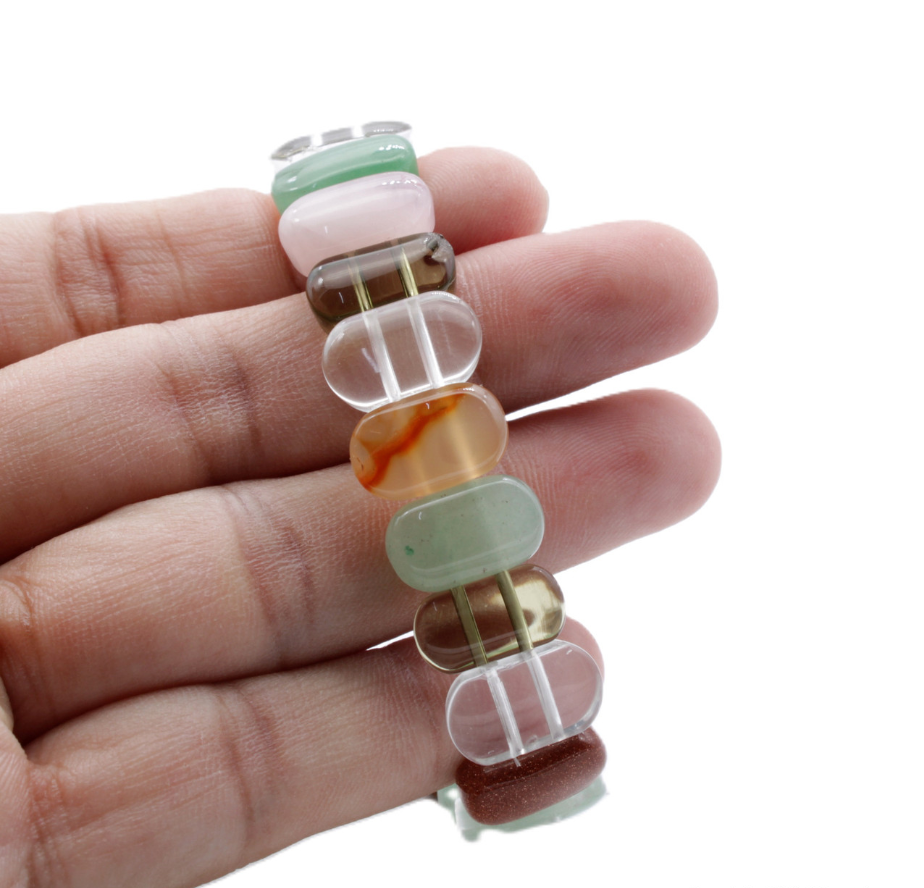 Mixed crystal capsule bracelet