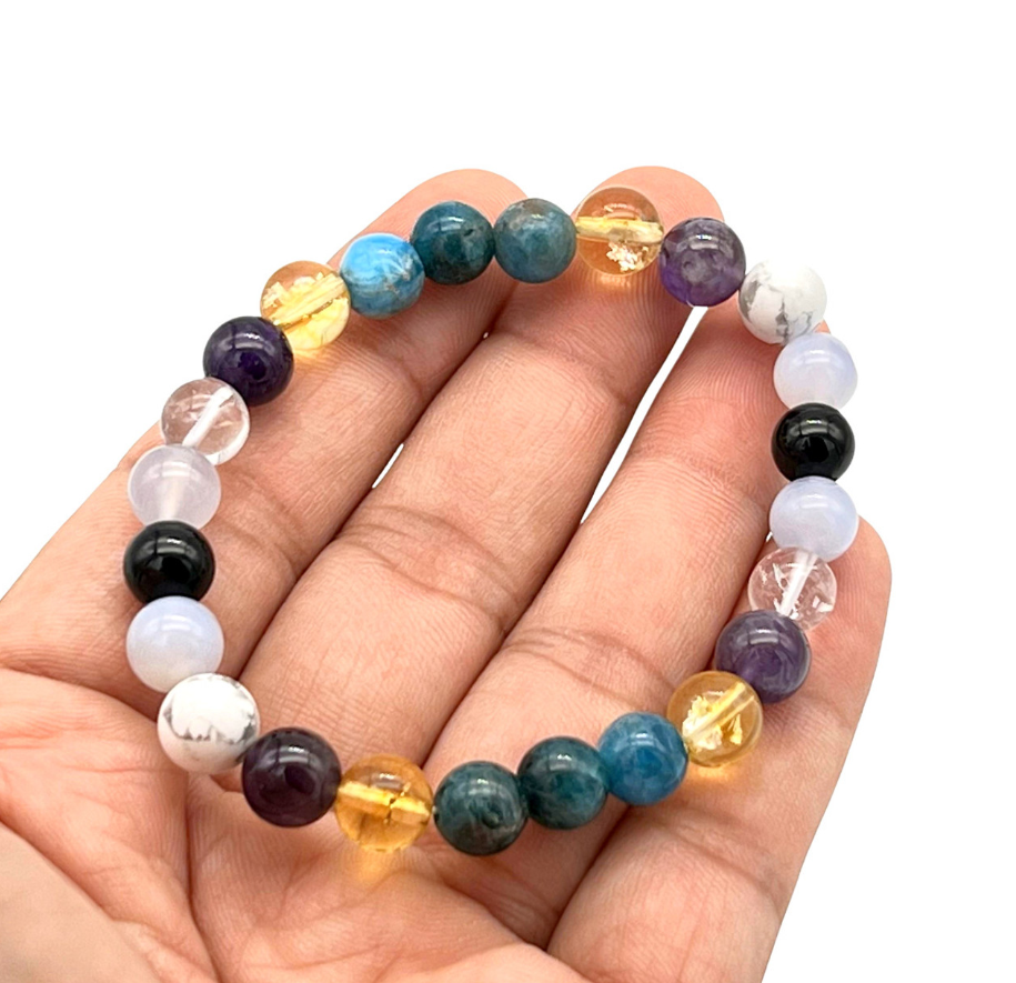 Money Well curated 7 gemstone beads bracelet 8.50