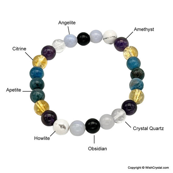 Money Well curated 7 gemstone beads bracelet 8.50