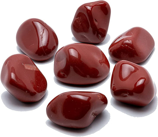 0.5 lb Bulk of Natural Tumbled Red Jasper Stones with Carry-On Crafted Fabric Bag for Wicca, Reiki & Crystal Healing