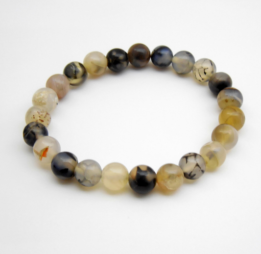 Black Onyx Moonstone Beads Bracelet