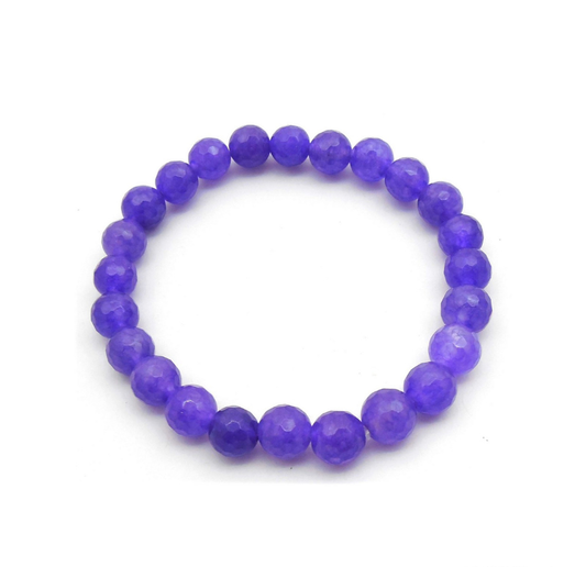 Blue Agate Faceted 8mm Beads Bracelets
