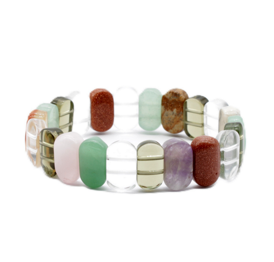 Mixed crystal capsule bracelet