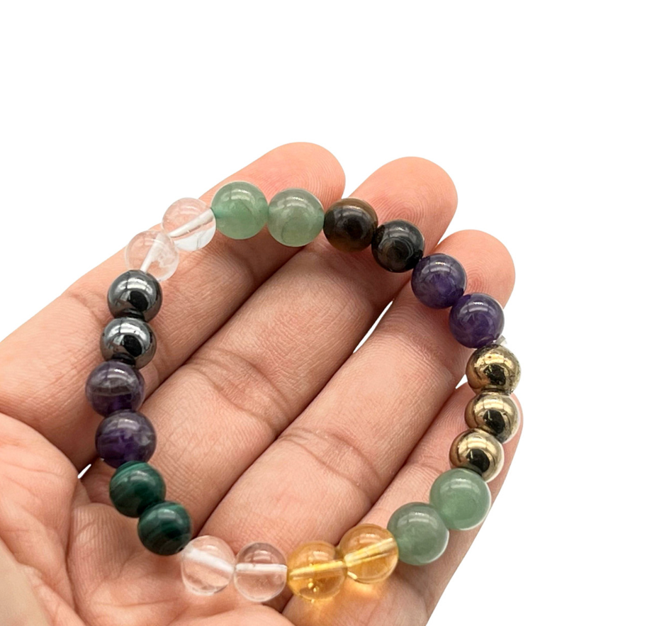 Money Maker curated 8 gemstone beads bracelet