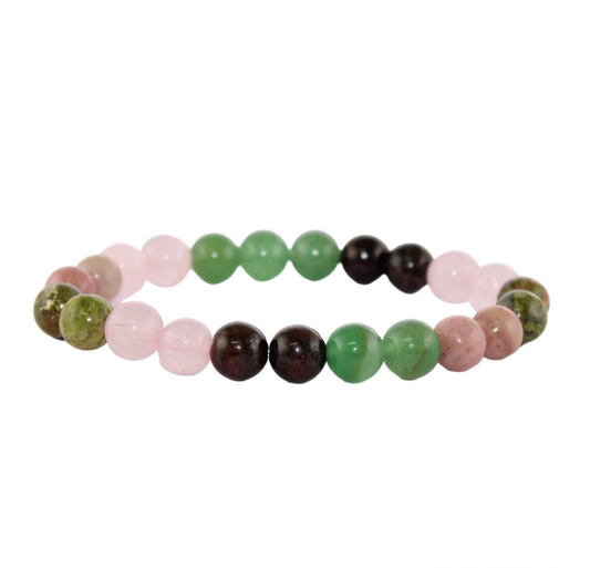 Unakite, Rhodocrosite, Aventurine, Jasper & Rose Quartz Beads Bracelets - 8 mm