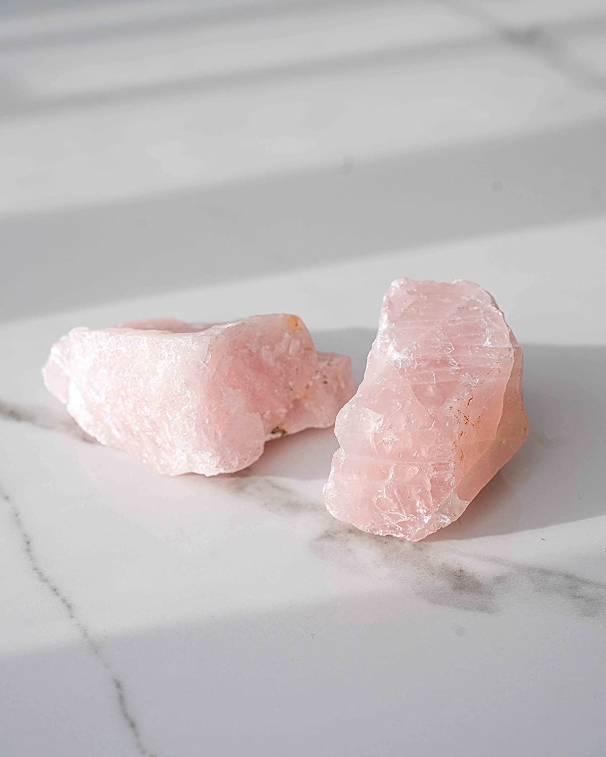 1 lb Bulk of Natural Raw Rose Quartz Stones with Carry-On Crafted Fabric Bag for Wicca, Reiki & Crystal Healing