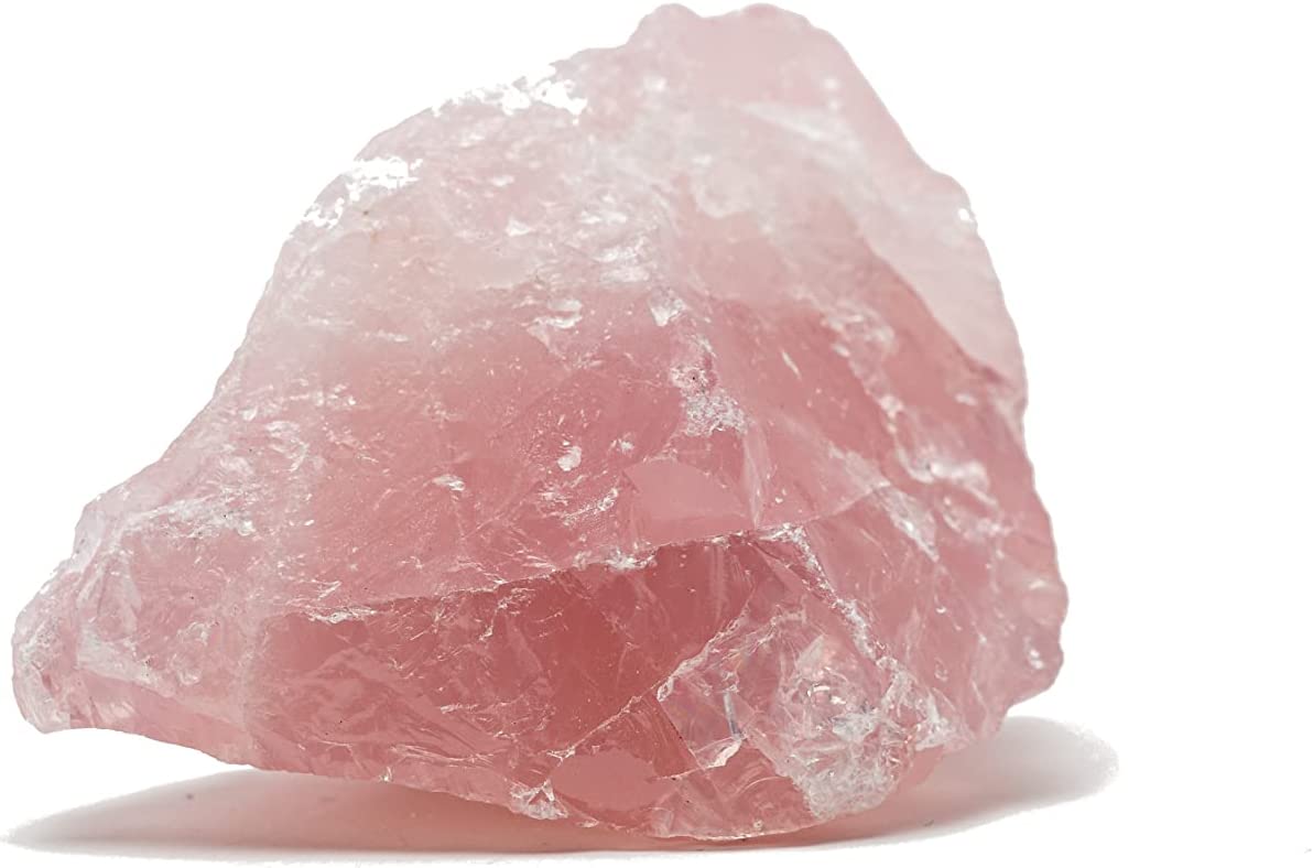 1 lb Bulk of Natural Raw Rose Quartz Stones with Carry-On Crafted Fabric Bag for Wicca, Reiki & Crystal Healing