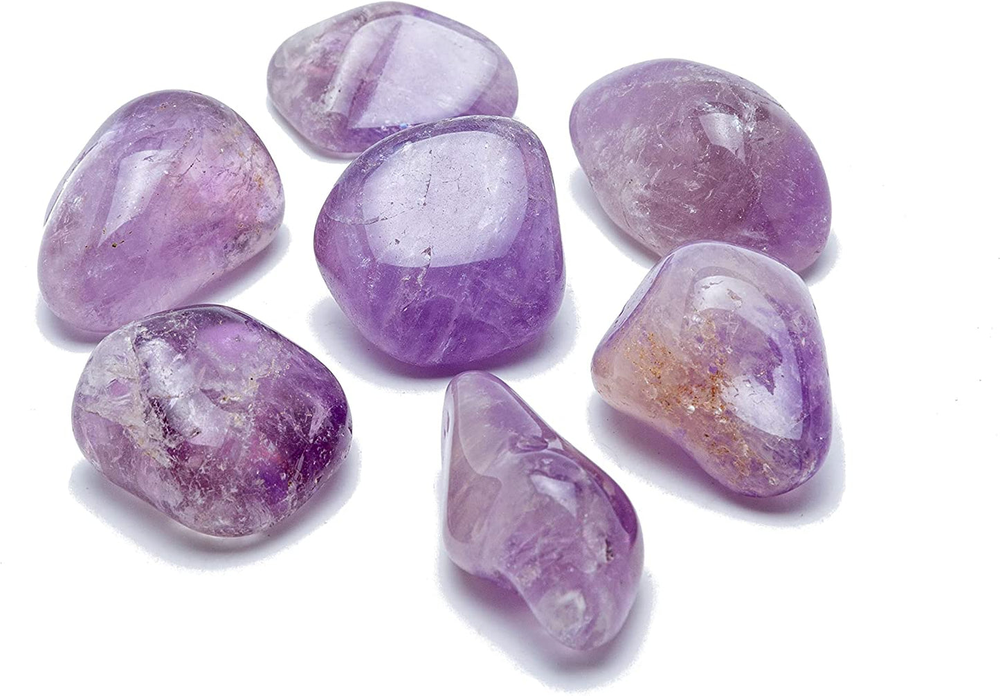 0.5 lb Bulk of Natural Tumbled Amethyst Stones with Carry-On Crafted Fabric Bag for Wicca, Reiki & Crystal Healing